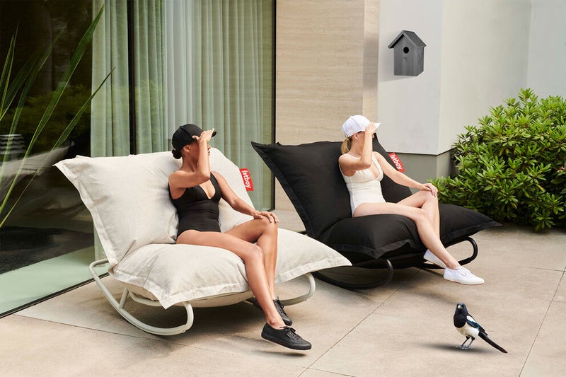 Fatboy Original Bean Bag | Multifunctional Lounge Chair | Indoor & Outdoor Use | Water & Dirt Repellent | UV-Resistant | 100% Solution-Dyed Acrylic Fabric | 134x180 cm - Stripe Cacao - Image 5